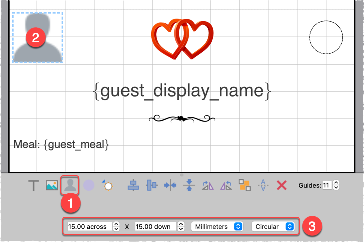 adding guest images to place cards